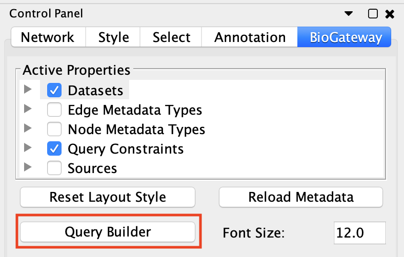 Figure 1: open the Query Builder from the Control Panel and load the Example 1a